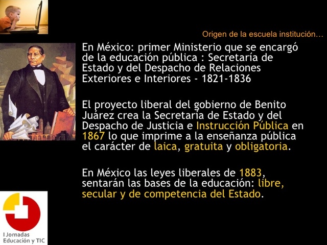 1821- 1836 primer ministro de educación.