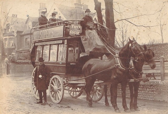 The horse-drawn public bus
