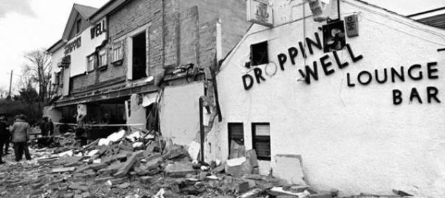 INLA bomb killed 17 people at the Droppin' Well disco and bar.
