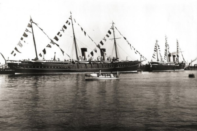 The Romanov's yacht, the Shtandart, nearly sinks
