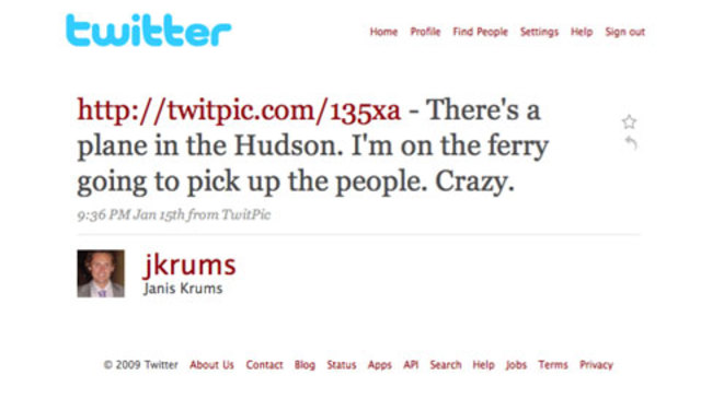 Twitter begins to spread news