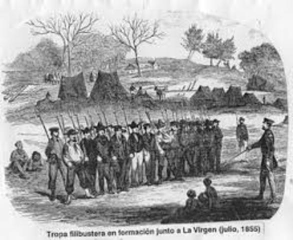 1855, llegada de los filibusteros