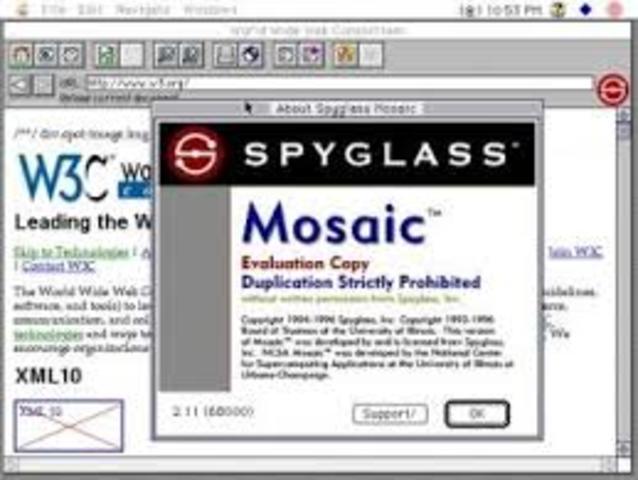 NCSA assigns commercial rights for Mosaic browser to Spyglass, Inc.