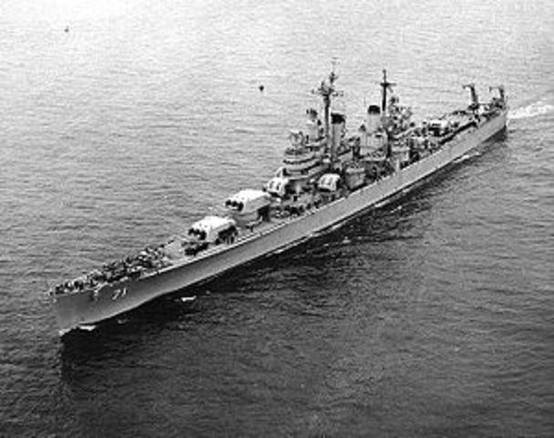 Monarch of Saudi Arabia broads USS Quincy