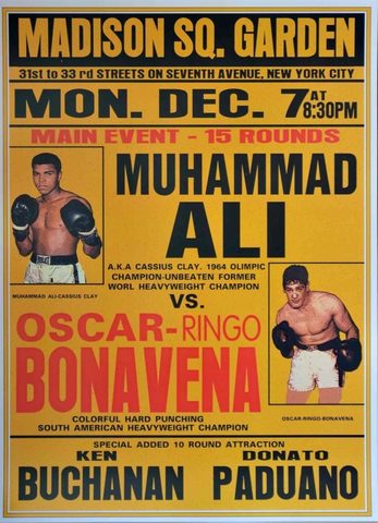 Cassius Clay frente a leyenda argentina Ringo Bonavena