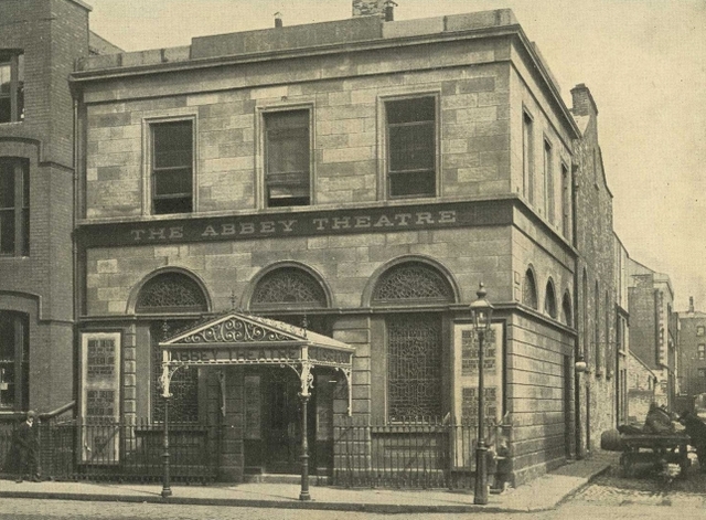The Abbey Theatre in Dublin is burned
