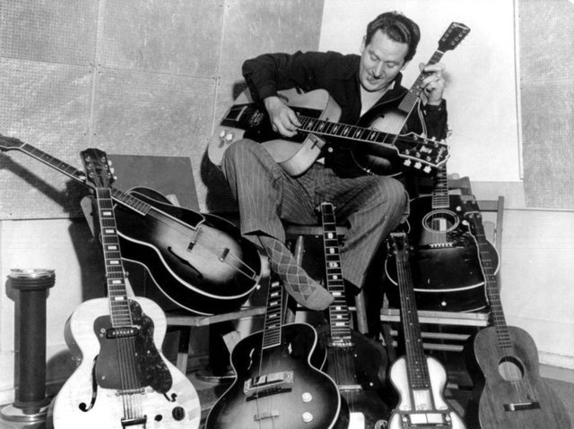 Les Paul invents the solid-body guitar - exact date unknown