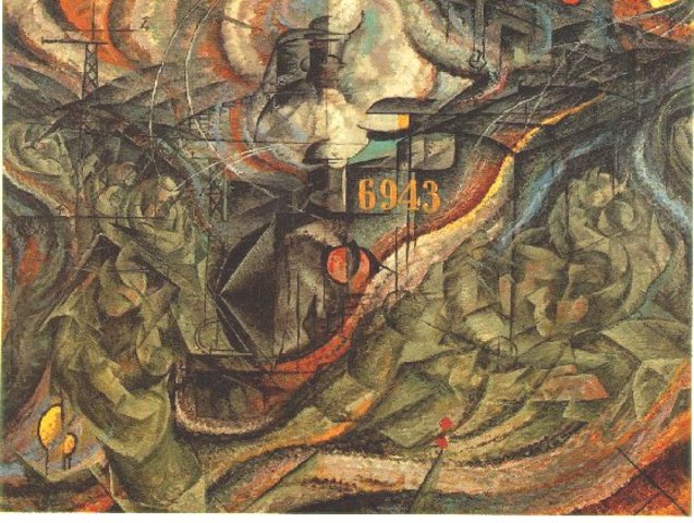 pintura de Umberto boccioni  Estados de la Mente: Las Despedidas (1911)