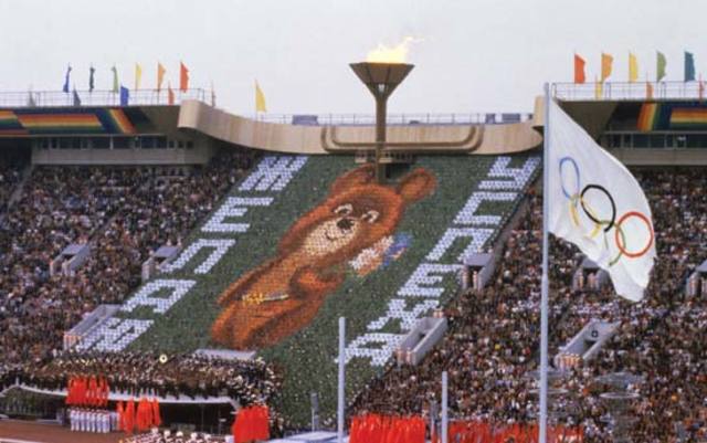 1980 Olympics hosted by Moscow, Soviet Union.