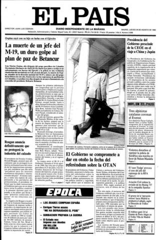 los líderes del M-19 Iván Marino Ospina y Carlos Pizarro Leongómez