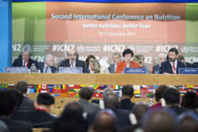 En la "Segunda Conferencia Internacional sobre Nutrición (CIN2) " se expresó el compromiso por erradicar el hambre y prevenir las formas de malnutrición en el mundo.