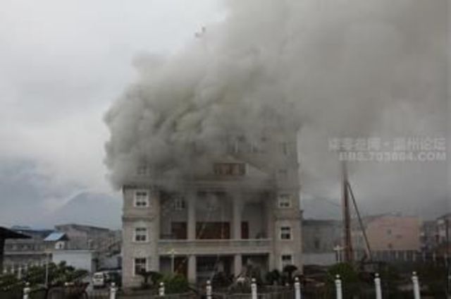 6 The church is on fire. Ponyboy, Johnny and Dally saved the children lives.