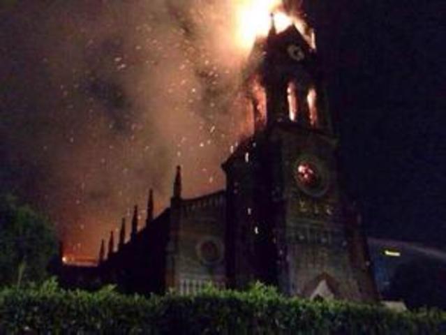 Pony Johnny and Dally came back to the church, but they found that the church was on fire.