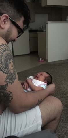 Abby smiles for the first time!