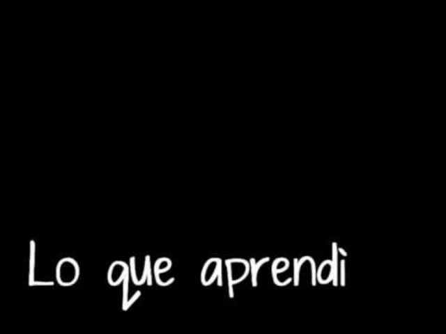 ¿Qué aprendí?