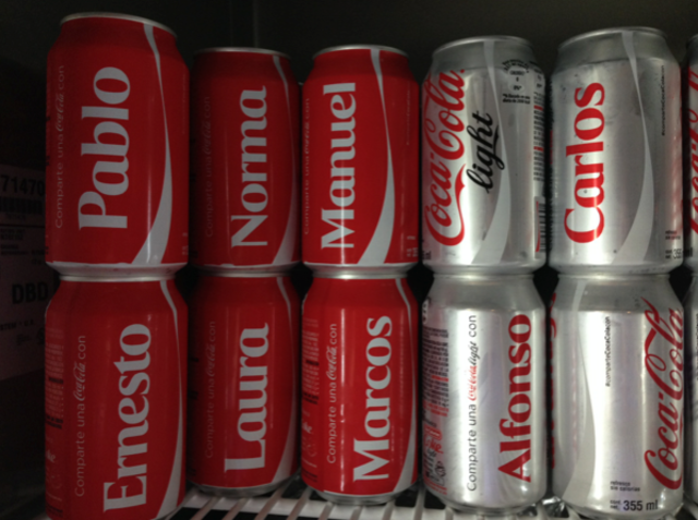 Botellas con nombres