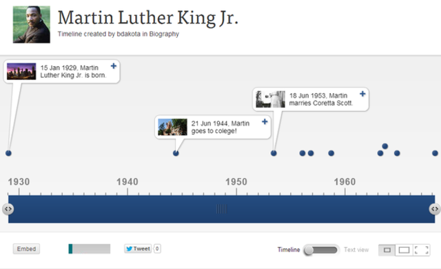 Timetoast is an application where you can create time lines by adding links to check out for more information or details. You can create them on line.