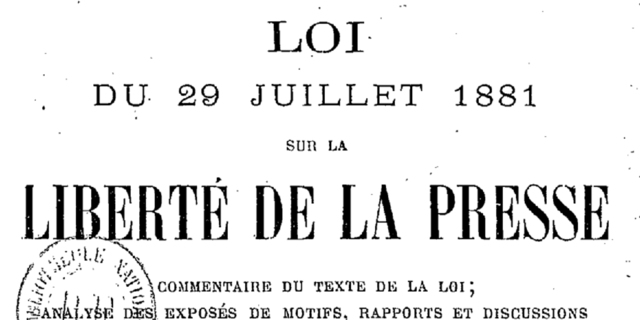 Loi sur la liberté de la presse
