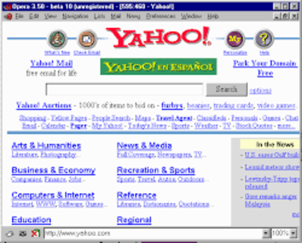 Se funda Yahoo y se lanza Lycos