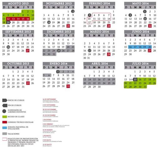 Adecuación de calendarios.