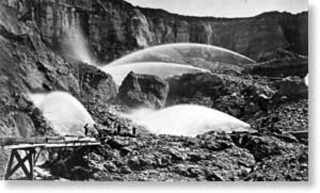 Hydraulic mining was invented
