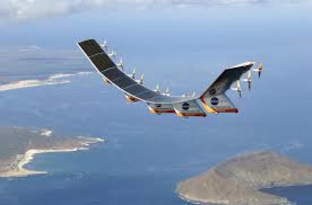 NASA's solar powered aircraft, Helios, set a new world altitude record for a non-rocket powered craft.