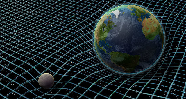 Einstein’s relativistic space curvature