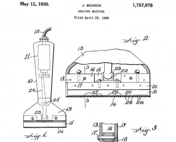Patent for the first shaving machine [electric razor] is submitted