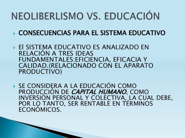 Educación en el neoliberalismo