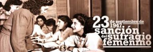 Sanción de la Ley del Voto Femenino