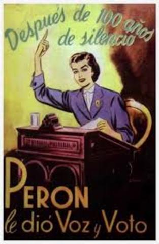 Sancion de a Ley de Voto Femenino