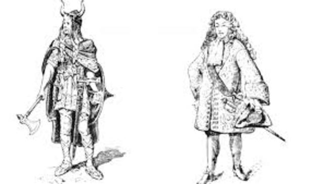 Merging of Anglo-Saxon and Norman French