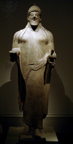 "Phoenician art. Cyprus. Statue of a priest. Late sixth century BC."