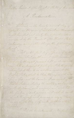 The Emancipation Proclamation and The Thirteenth Amendment
