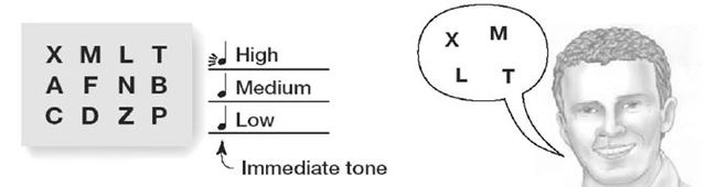 Experiment zum sensorischen Register, Sterling