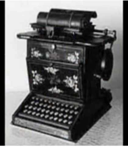 Máquina de escrever inventada por Henri Mill