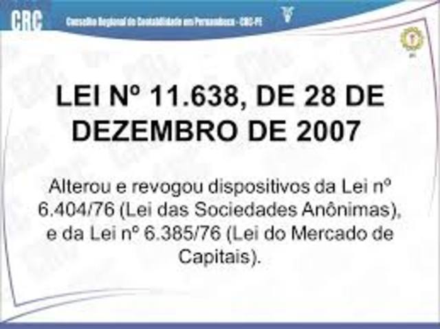 A lei 11638/07, promulgada em 28 de dezembro de 2007