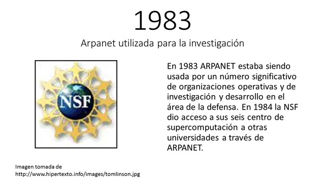 Arpanet es utilizada para la investigación