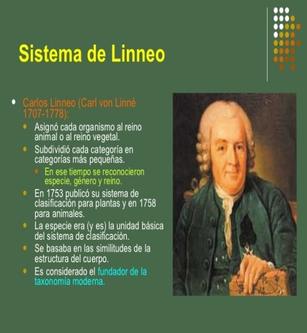 Carlos Linneo y la taxonomía de los seres vivos 23 Feb 1731
