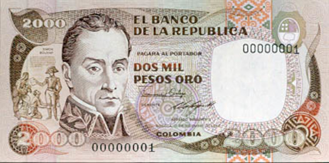 Billetes de 2000 pesos oro