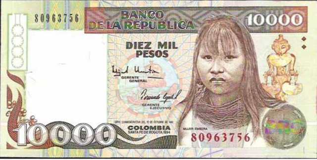 Billetes de 10 000 pesos oro primera edicion