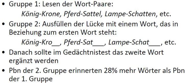 Generierungseffekt, Roediger + Karpicke