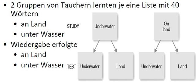 Passung Codierung und Abruf, Taucher, Goddon + Baddely