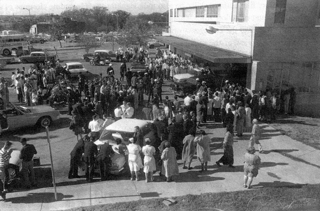 The arrival at Parkland Hospital 12:36pm, Nov 22, 1963