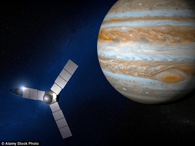 Sonda Juno, primeira sonda movida a energia solar a orbitar Jupiter.