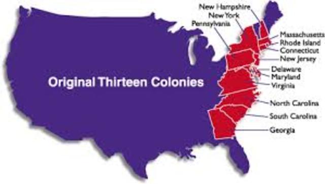 13 Colonies Establishsed