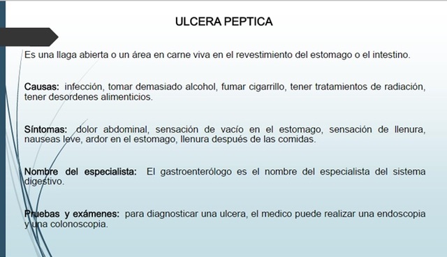 Características de algunas enfermedades del sistema digestivo