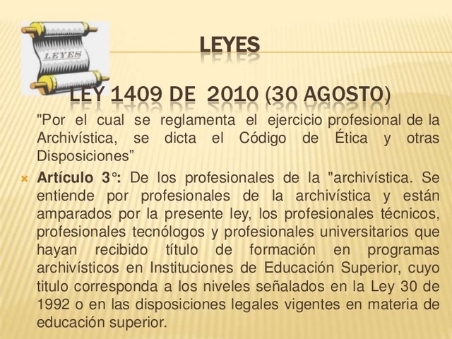Ley 1409 de 2010