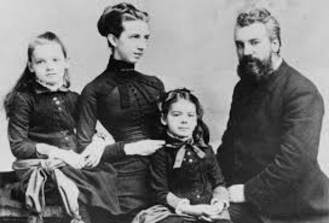 Married Mabel Hubbard. They met at the Clarke School for the Deaf in Northampton, Massachusetts