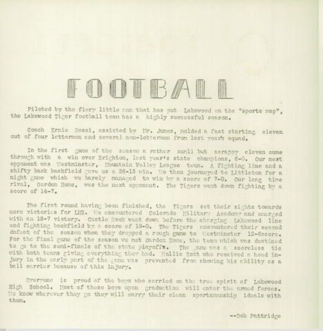 Lakewood Football Champions